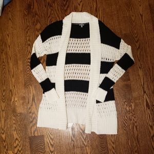 Black & white striped cardigan